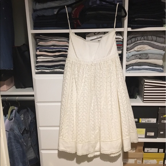 Tibi Retro White Corset Dress with Eyelet Skirt Detail Size:10 - Picture 3 of 9